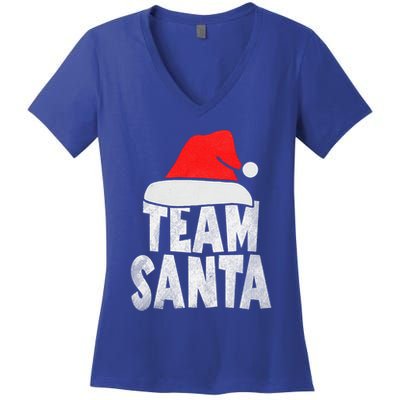 Team Santa Christmas Squad Family Matching Pajamas  Women's V-Neck T-Shirt