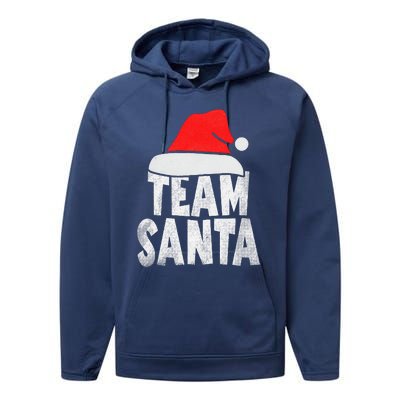 Team Santa Christmas Squad Family Matching Pajamas  Performance Fleece Hoodie