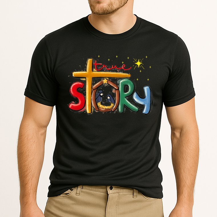 True Story Christmas Nativity Jesus Christian Christmas Premium Cooling Performance Crew T-Shirt