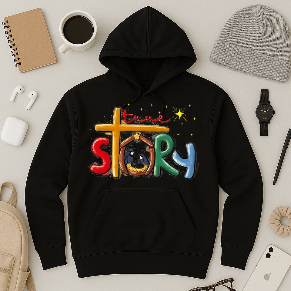 True Story Christmas Nativity Jesus Christian Christmas Premium Hoodie