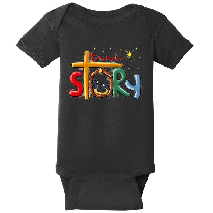 True Story Christmas Nativity Jesus Christian Christmas Premium Baby Bodysuit