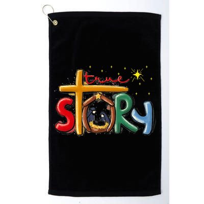 True Story Christmas Nativity Jesus Christian Christmas Premium Golf Towel