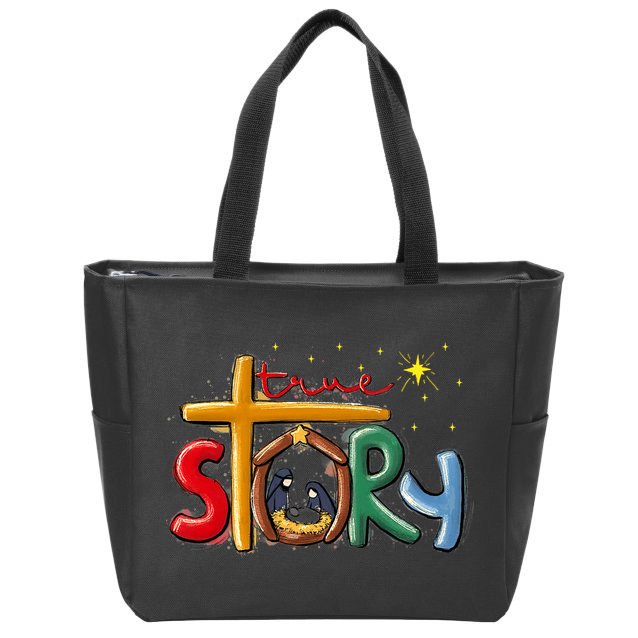True Story Christmas Nativity Jesus Christian Christmas Premium Zip Tote Bag