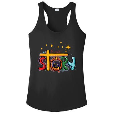 True Story Christmas Nativity Jesus Christian Christmas Ladies PosiCharge Competitor Racerback Tank