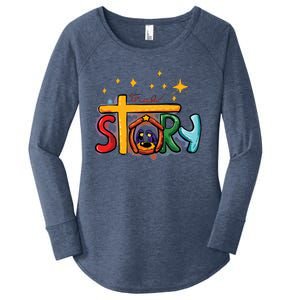 True Story Christmas Nativity Jesus Christian Christmas Women's Perfect Tri Tunic Long Sleeve Shirt