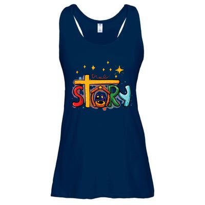 True Story Christmas Nativity Jesus Christian Christmas Ladies Essential Flowy Tank