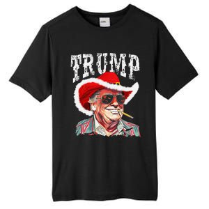 Trump Santa Cowboy Hat Christmas Texas Western Howdy Xmas Tall Fusion ChromaSoft Performance T-Shirt