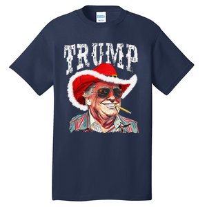 Trump Santa Cowboy Hat Christmas Texas Western Howdy Xmas Tall T-Shirt