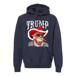 Trump Santa Cowboy Hat Christmas Texas Western Howdy Xmas Premium Hoodie