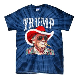 Trump Santa Cowboy Hat Christmas Texas Western Howdy Xmas Tie-Dye T-Shirt