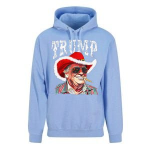 Trump Santa Cowboy Hat Christmas Texas Western Howdy Xmas Unisex Surf Hoodie