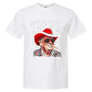 Trump Santa Cowboy Hat Christmas Texas Western Howdy Xmas Garment-Dyed Heavyweight T-Shirt