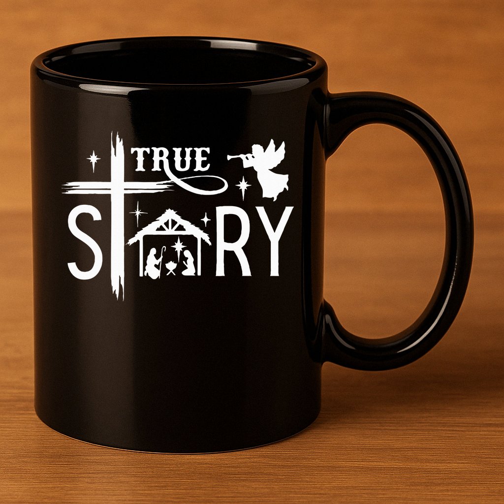 True Story Christmas Nativity Jesus Christian 11oz C Handle Ceramic Mug