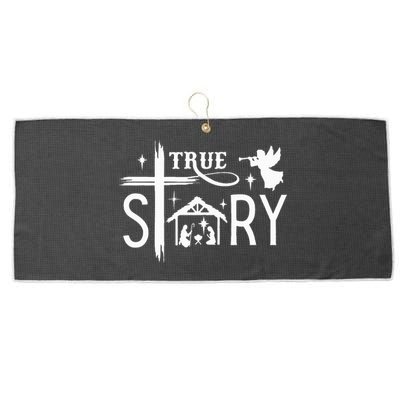 True Story Christmas Nativity Jesus Christian Large Microfiber Waffle Golf Towel