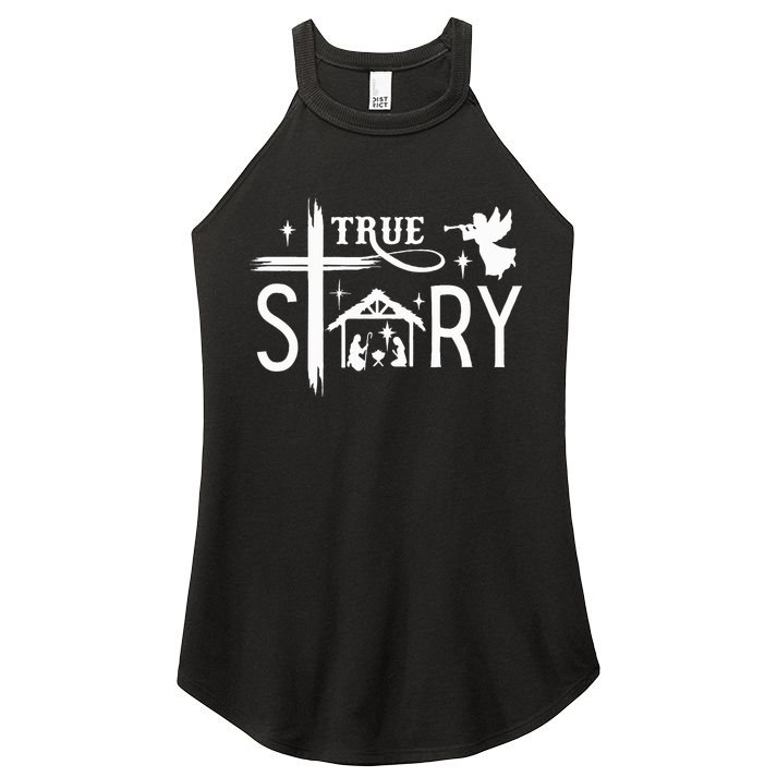 True Story Christmas Nativity Jesus Christian Women's Perfect Tri Rocker Tank