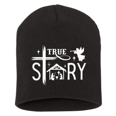 True Story Christmas Nativity Jesus Christian Short Acrylic Beanie