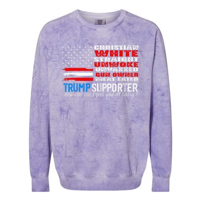 Trump Supporter Christian White Straight Unwoke Unvaxxed Colorblast Crewneck Sweatshirt