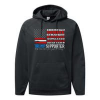 Trump Supporter Christian White Straight Unwoke Unvaxxed Performance Fleece Hoodie