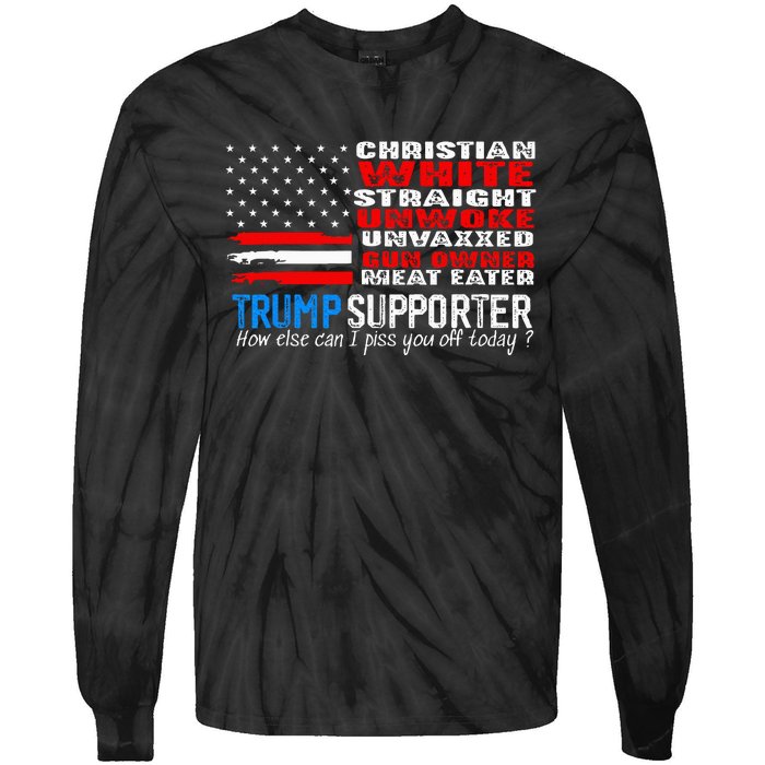 Trump Supporter Christian White Straight Unwoke Unvaxxed Tie-Dye Long Sleeve Shirt