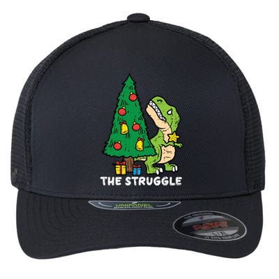 The Struggle Cute Trex Dino Funny Christmas Toddler Boys Gift Flexfit Unipanel Trucker Cap