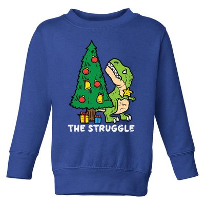 The Struggle Cute Trex Dino Funny Christmas Toddler Boys Gift Toddler Sweatshirt