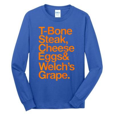 Tbone Steak Cheese Eggs And Welchs Grape Tall Long Sleeve T-Shirt