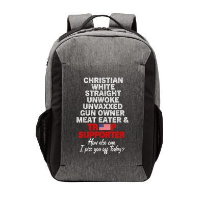 Trump Supporter Christian White Straight Unwoke Unvaxxed Vector Backpack