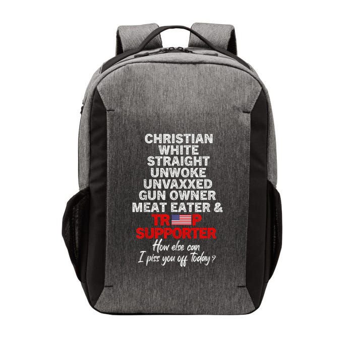 Trump Supporter Christian White Straight Unwoke Unvaxxed Vector Backpack