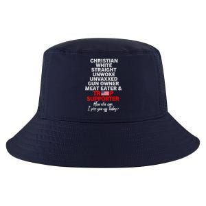 Trump Supporter Christian White Straight Unwoke Unvaxxed Cool Comfort Performance Bucket Hat