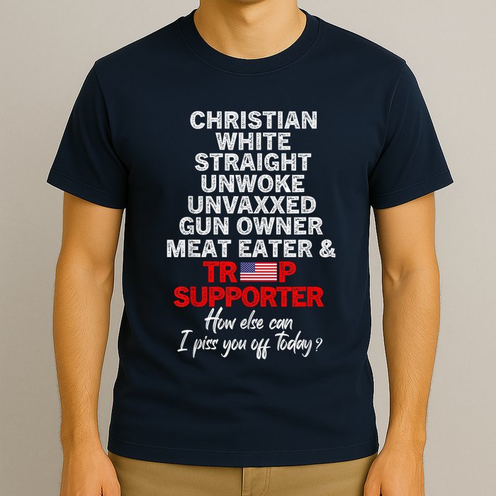 Trump Supporter Christian White Straight Unwoke Unvaxxed T-Shirt