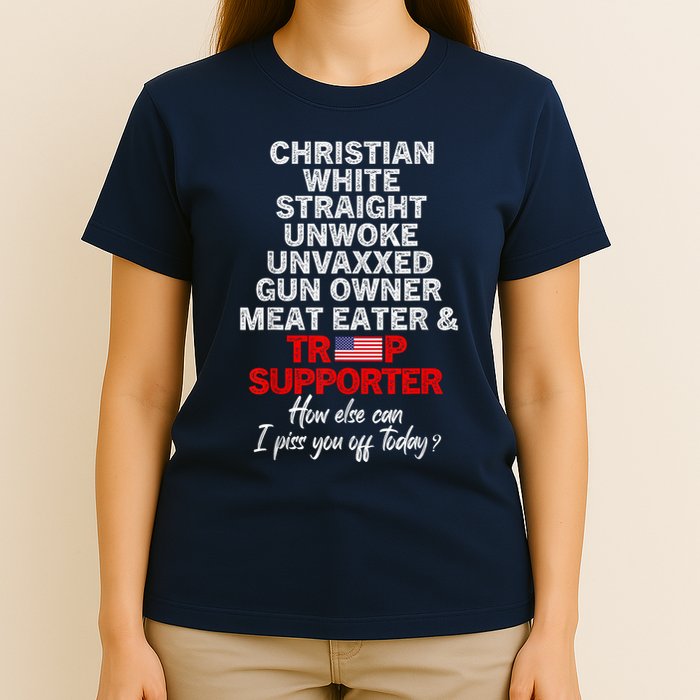 Trump Supporter Christian White Straight Unwoke Unvaxxed T-Shirt
