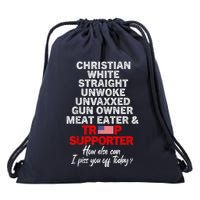 Trump Supporter Christian White Straight Unwoke Unvaxxed Drawstring Bag