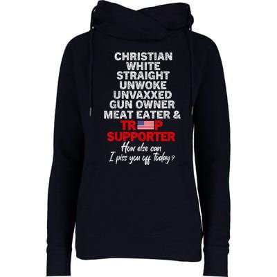 Trump Supporter Christian White Straight Unwoke Unvaxxed Womens Funnel Neck Pullover Hood