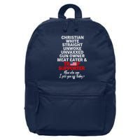 Trump Supporter Christian White Straight Unwoke Unvaxxed 16 in Basic Backpack
