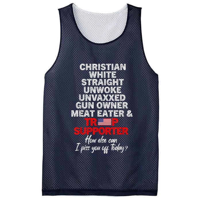 Trump Supporter Christian White Straight Unwoke Unvaxxed Mesh Reversible Basketball Jersey Tank