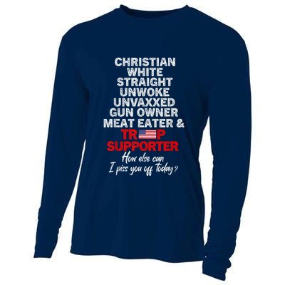 Trump Supporter Christian White Straight Unwoke Unvaxxed Cooling Performance Long Sleeve Crew