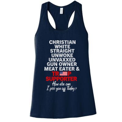 Trump Supporter Christian White Straight Unwoke Unvaxxed Womens Tank Top