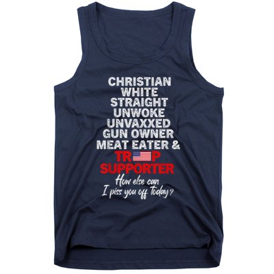 Trump Supporter Christian White Straight Unwoke Unvaxxed Tank Top