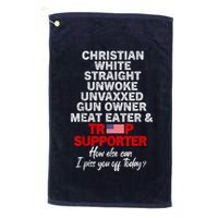 Trump Supporter Christian White Straight Unwoke Unvaxxed Golf Towel