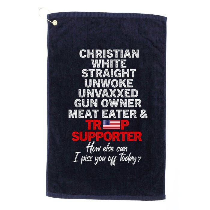 Trump Supporter Christian White Straight Unwoke Unvaxxed Golf Towel