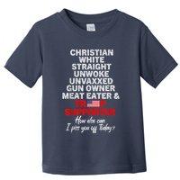 Trump Supporter Christian White Straight Unwoke Unvaxxed Toddler T-Shirt