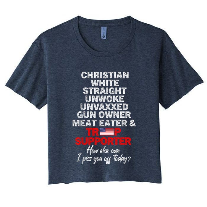 Trump Supporter Christian White Straight Unwoke Unvaxxed Crop Top