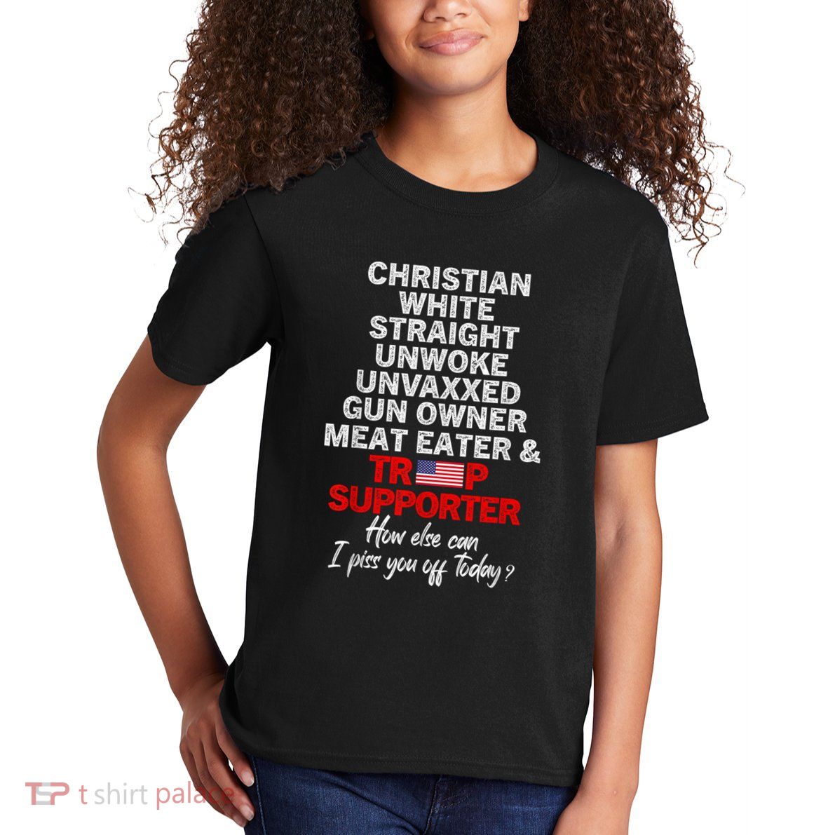Trump Supporter Christian White Straight Unwoke Unvaxxed Kids T-Shirt