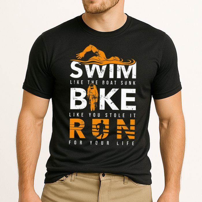 Triathlon Swimming Cycling Running Cooling Performance Crew T-Shirt