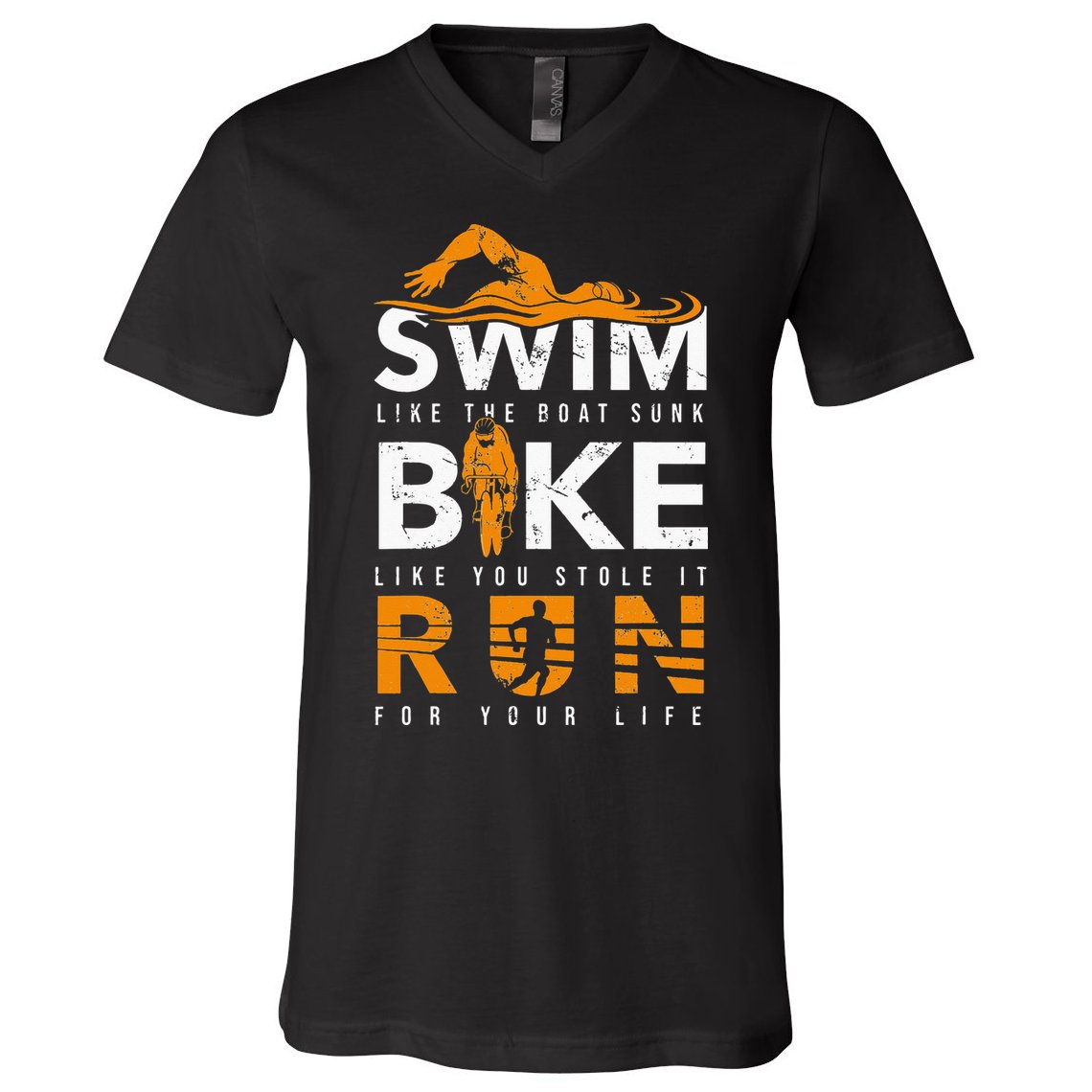 Triathlon Swimming Cycling Running V-Neck T-Shirt