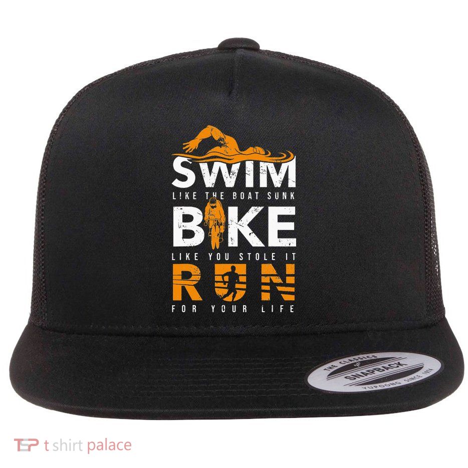 Triathlon Swimming Cycling Running Flatbill Hat