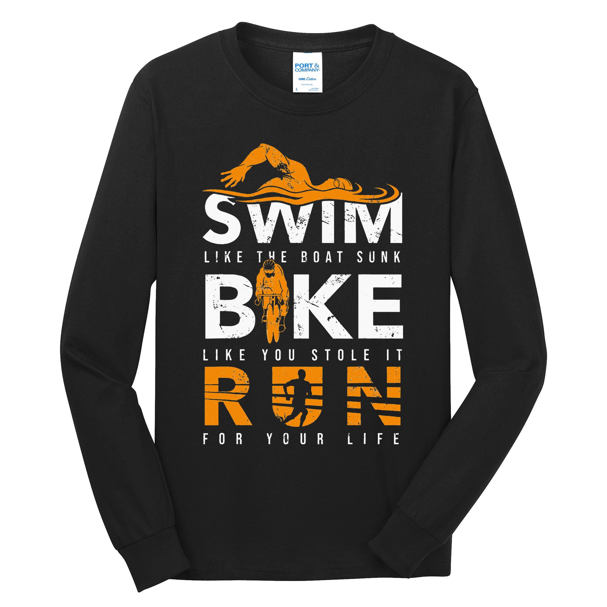 Triathlon Swimming Cycling Running Tall Long Sleeve T-Shirt