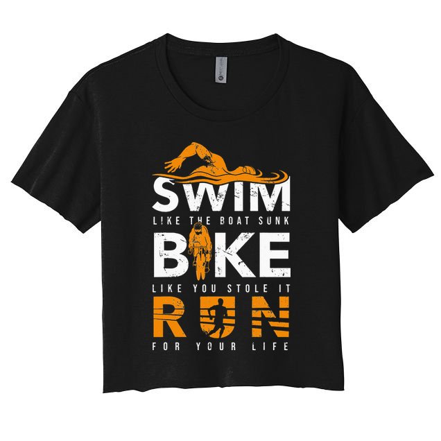 Triathlon Swimming Cycling Running Crop Top