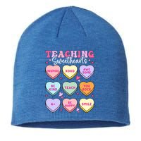 Teaching Sweethearts Candy Heart Teacher Valentines Day Cute Cool Gift Sustainable Beanie