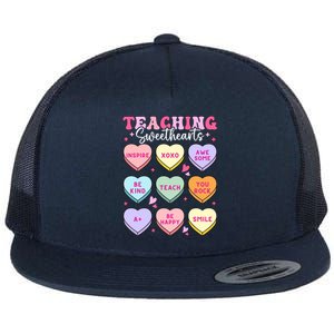 Teaching Sweethearts Candy Heart Teacher Valentines Day Cute Cool Gift Flat Bill Trucker Hat